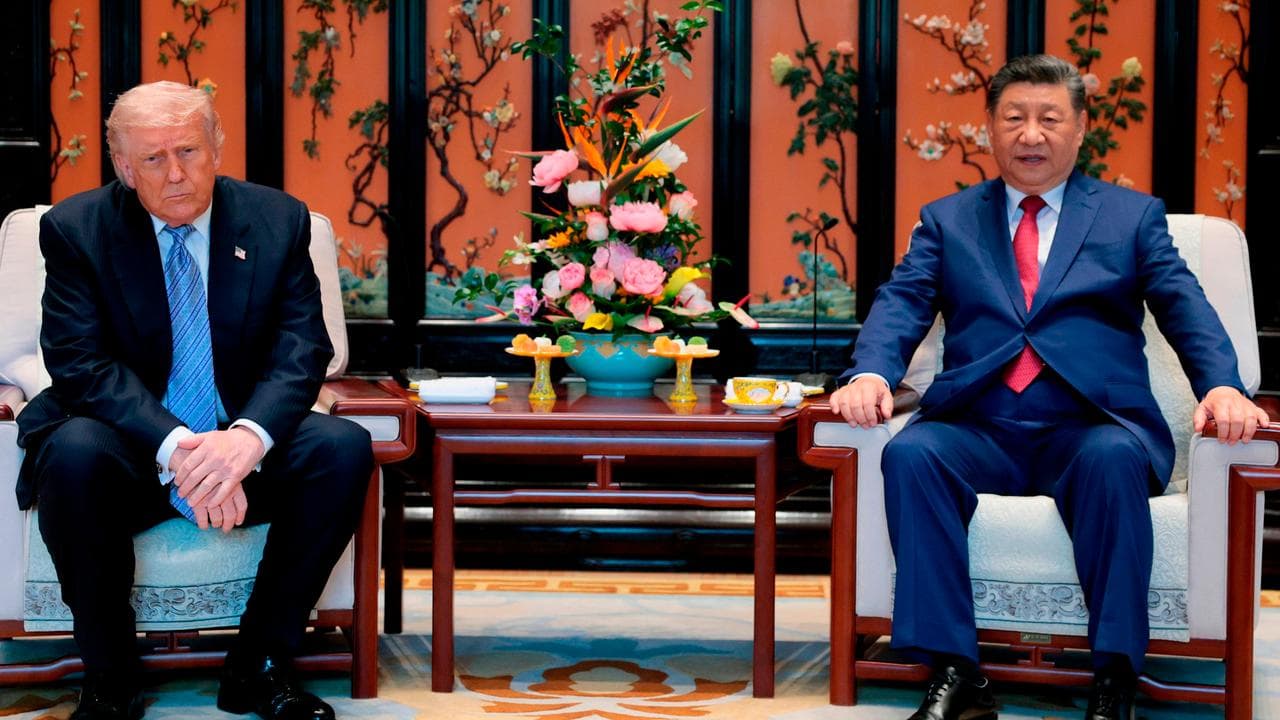 Donald Trump and Xi Jinping at the Zhongnanhai compound
