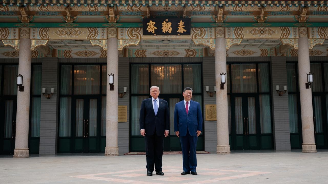 Donald Trump with Xi Jinping at the Zhongnanhai Garden in Beijing