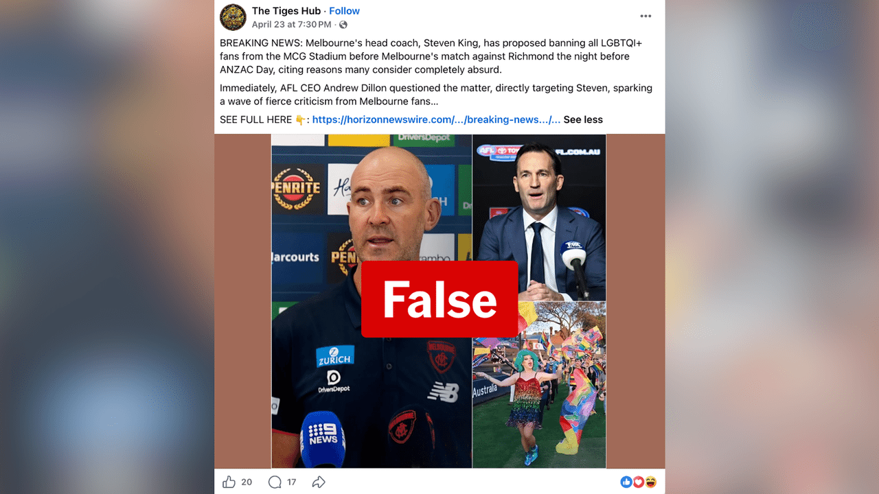 A screenshot of a Facebook page.