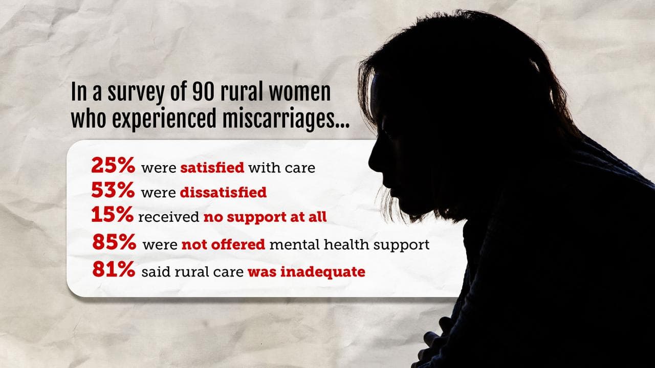 A graphic highlighting key findings from a survey of 90 rural women