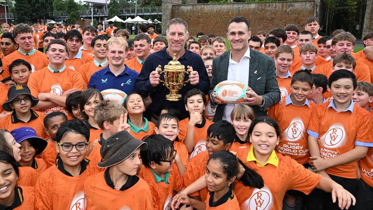 (L-R) Tom Lynagh, Brad Thorn and James Horwill.