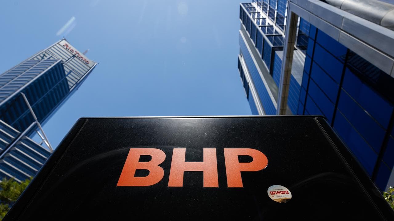Signage outside the BHP building in Perth (file image)