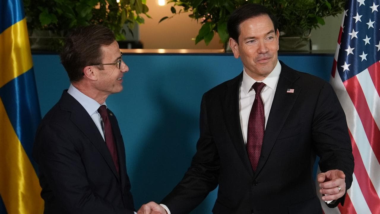 Swedish PM Ulf Kristersson and US Secretary of State Marco Rubio