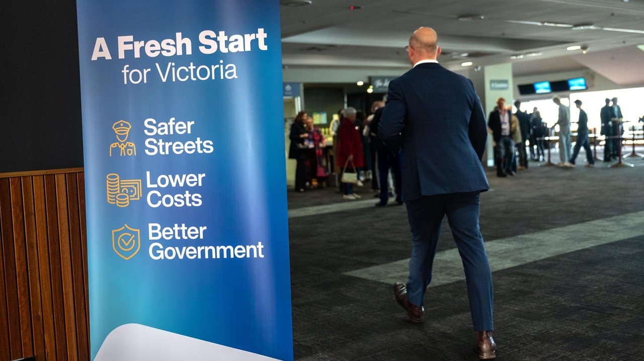 Victorian Liberal Party’s state conference at Caulfield Racecourse