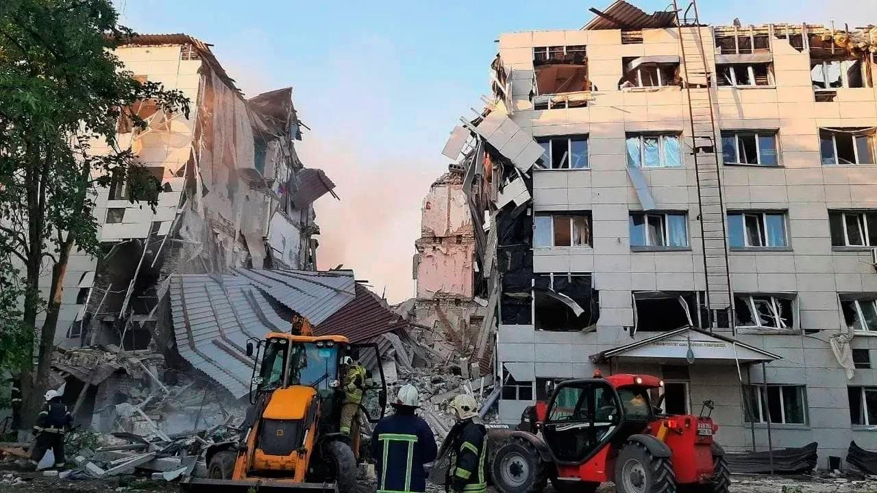 College dorm damaged by Ukrainian drones in Russian-controlled Ukraine