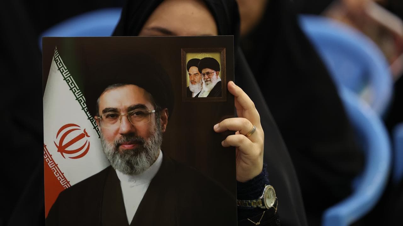 A picture of Iranian Supreme Leader Ayatollah Mojtaba