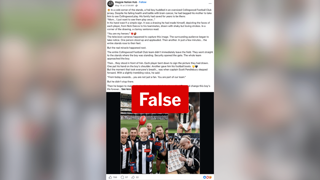 A screenshot of a Facebook post.