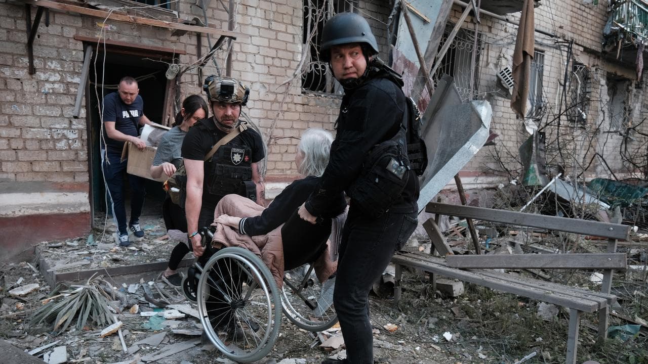 a Russian airstrike in Kramatorsk