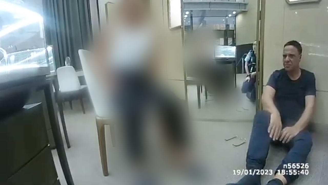 Michel Germani after the fake robbery (file)