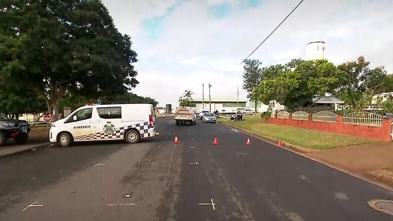 The scene where a man was arrested in Childers, Queensland