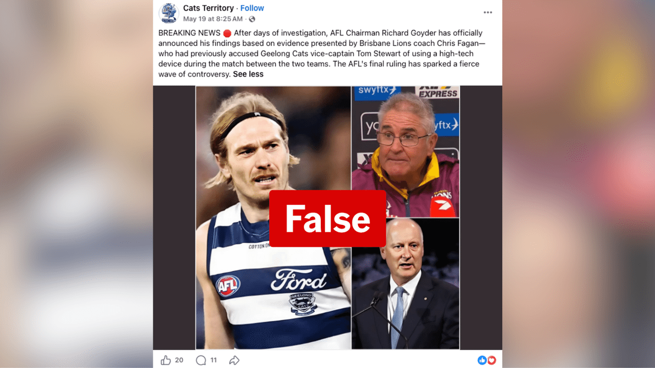 A screenshot of a Facebook post. 