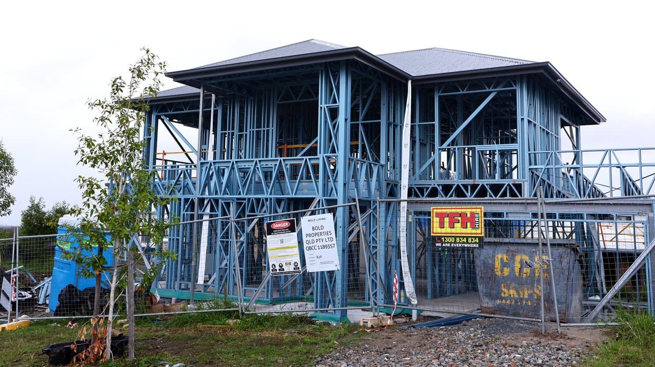 A new home is seen under construction