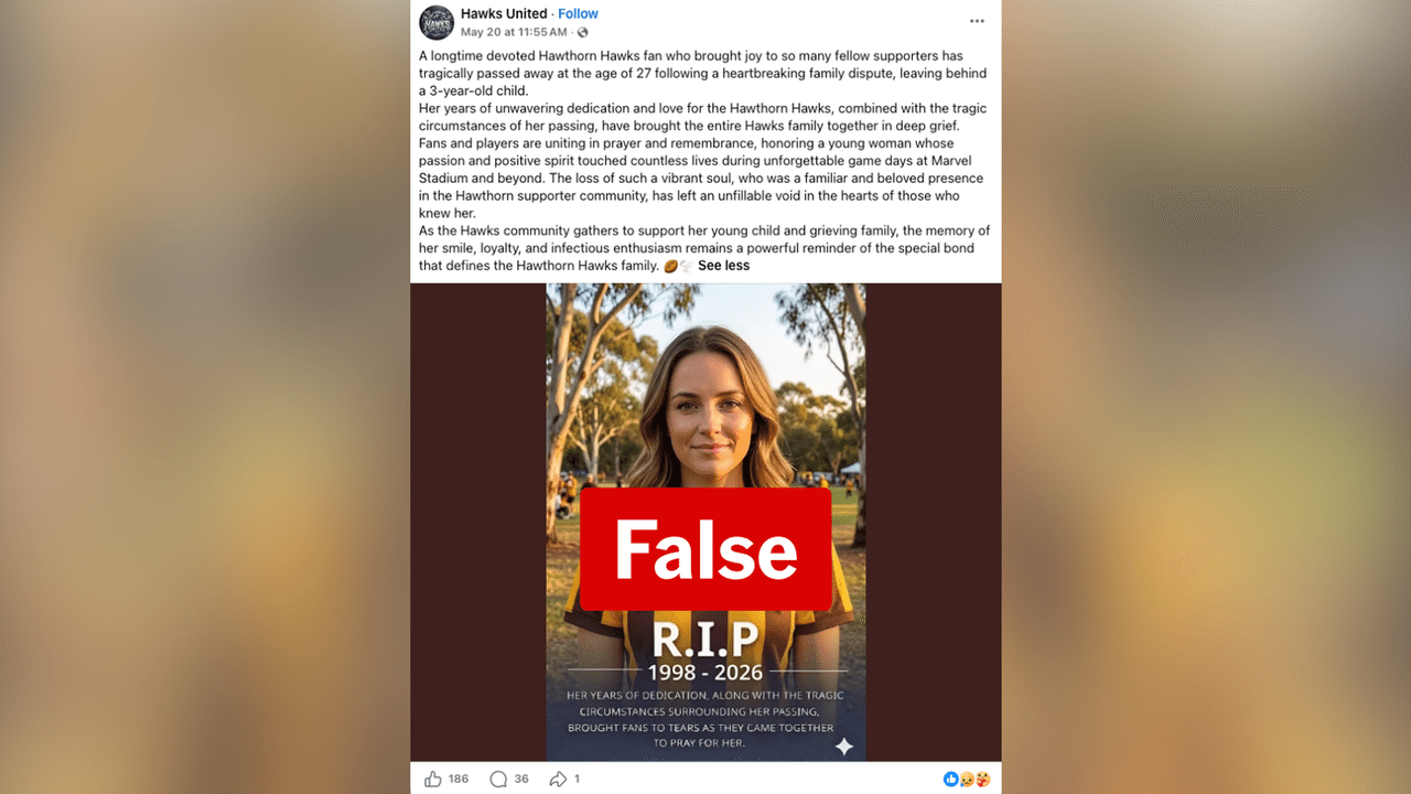 A screenshot of a Facebook post.