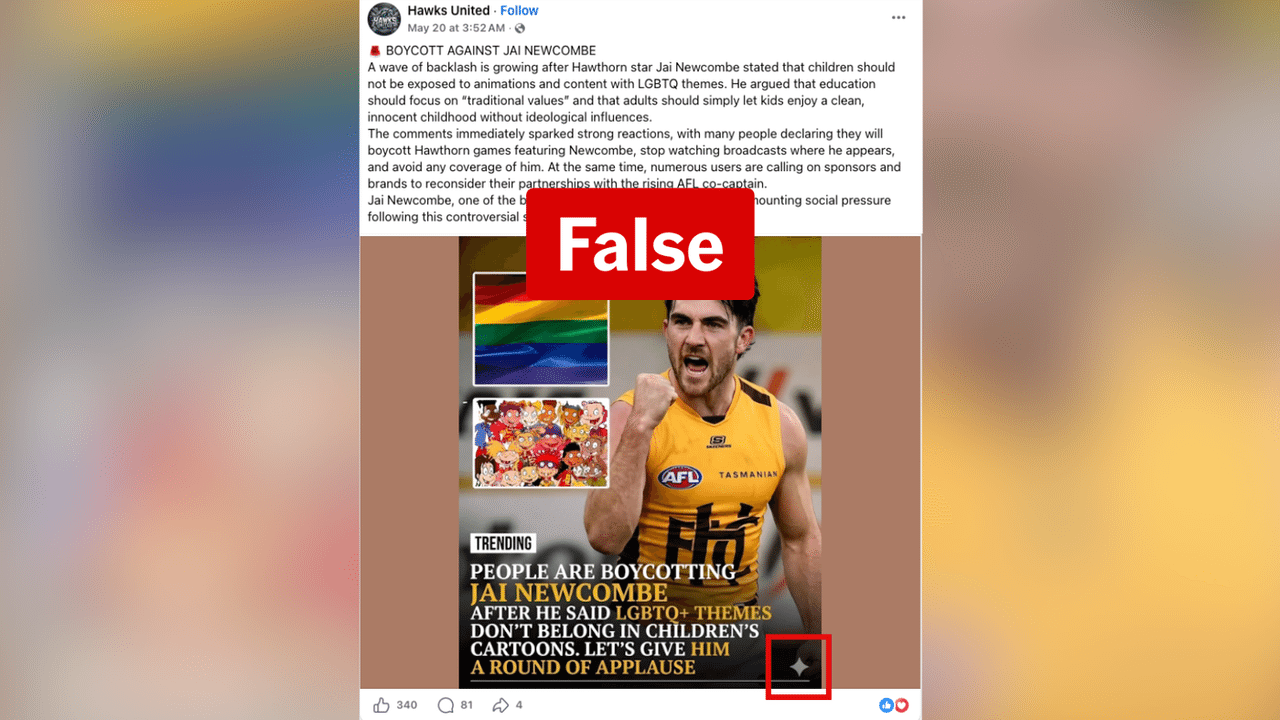 A screenshot of a Facebook post.