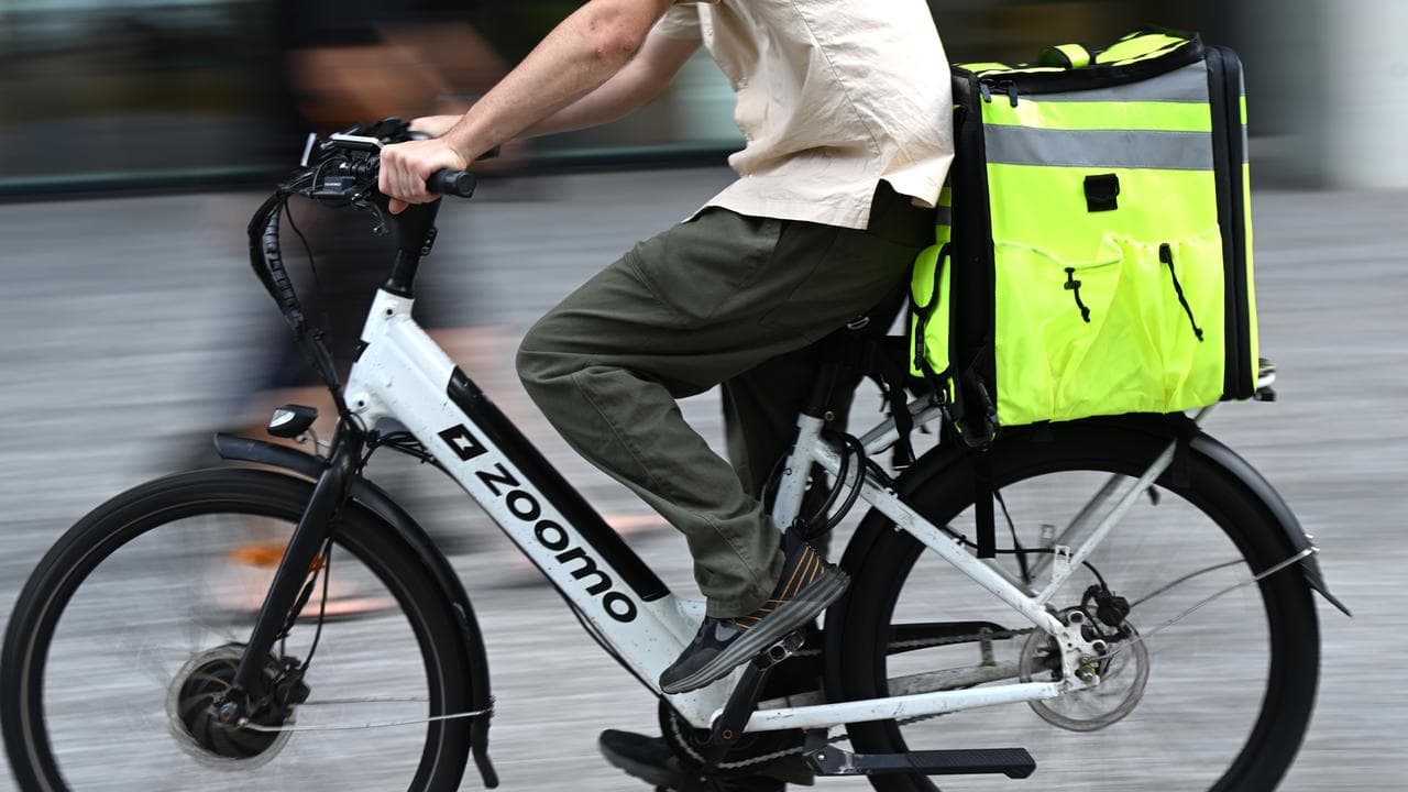 A person riding an e-bike