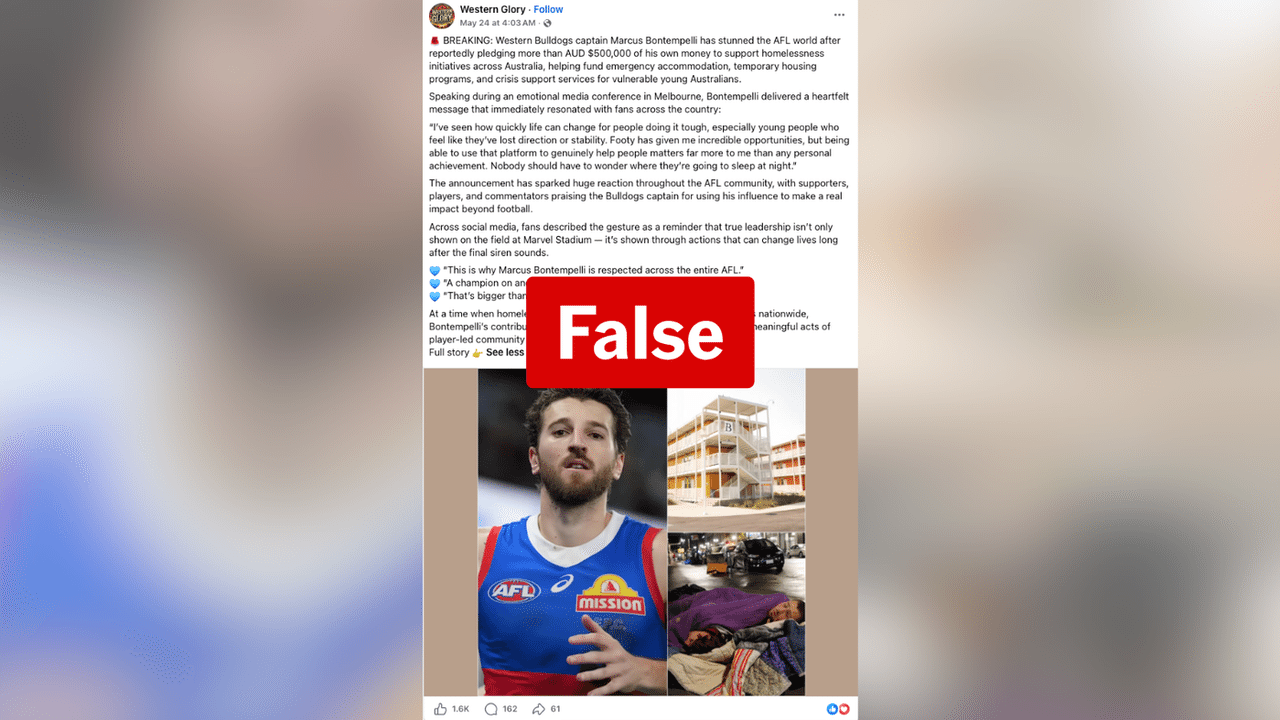 A screenshot of a Facebook post.
