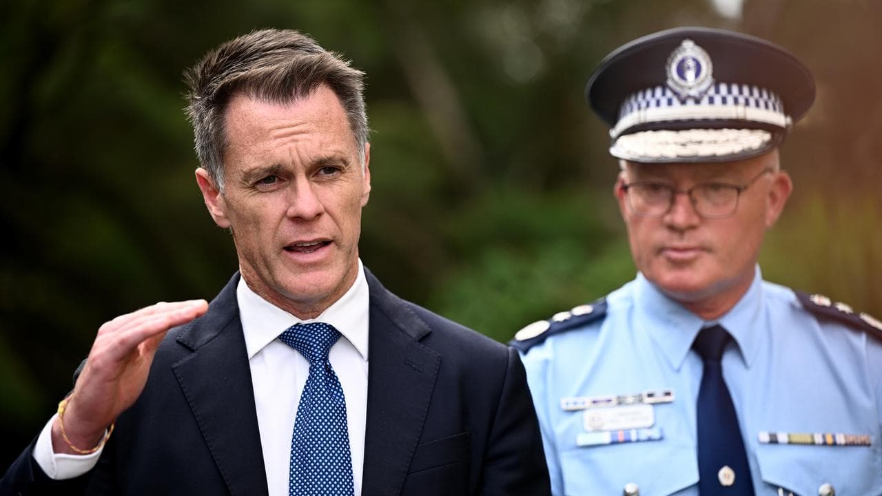Premier Chris Minns and Police Commissioner Mal Lanyon (file image)