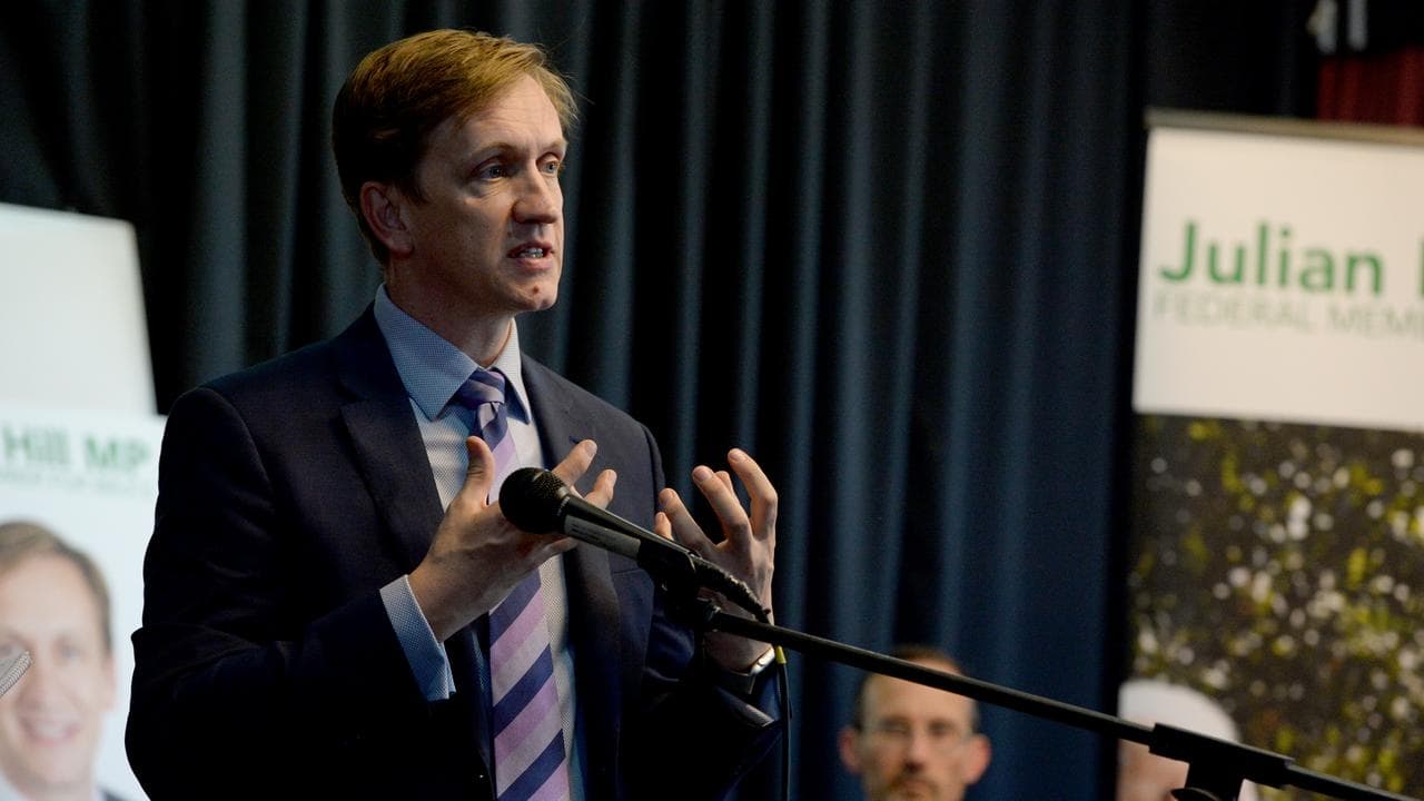Julian Hill speaks at a roundtable meeting in 2017.