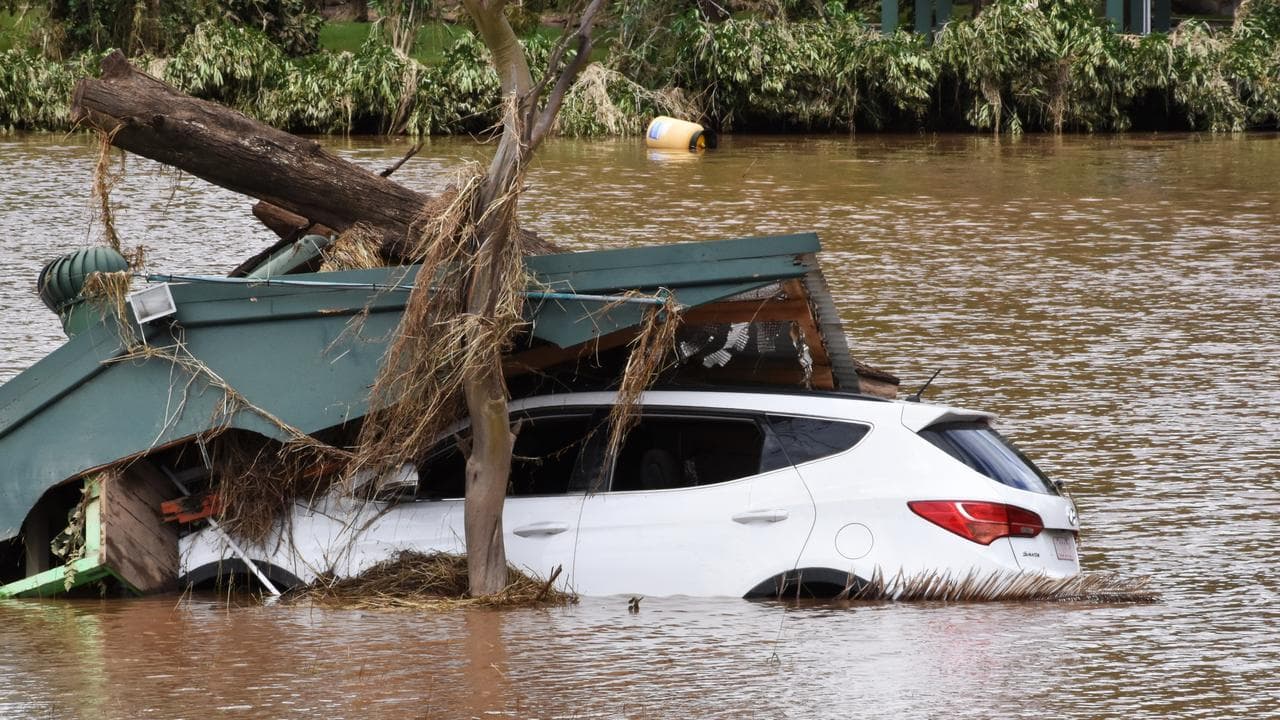 Flood wreckage in the town of Eugowra