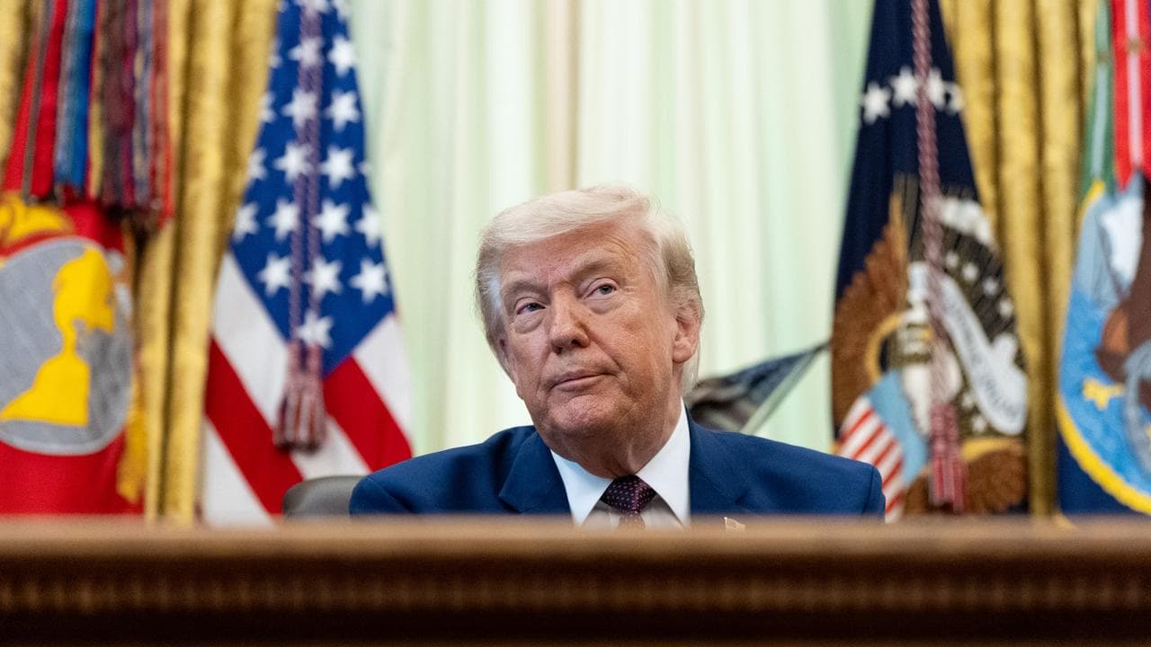 President Donald Trump speaks in the Oval Office of the White House