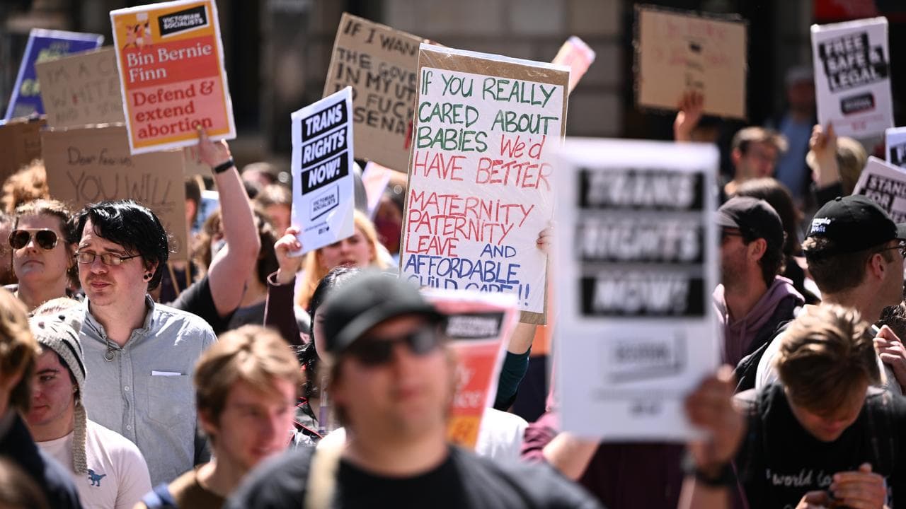 Pro-choice abortion rights rally in Melbourne