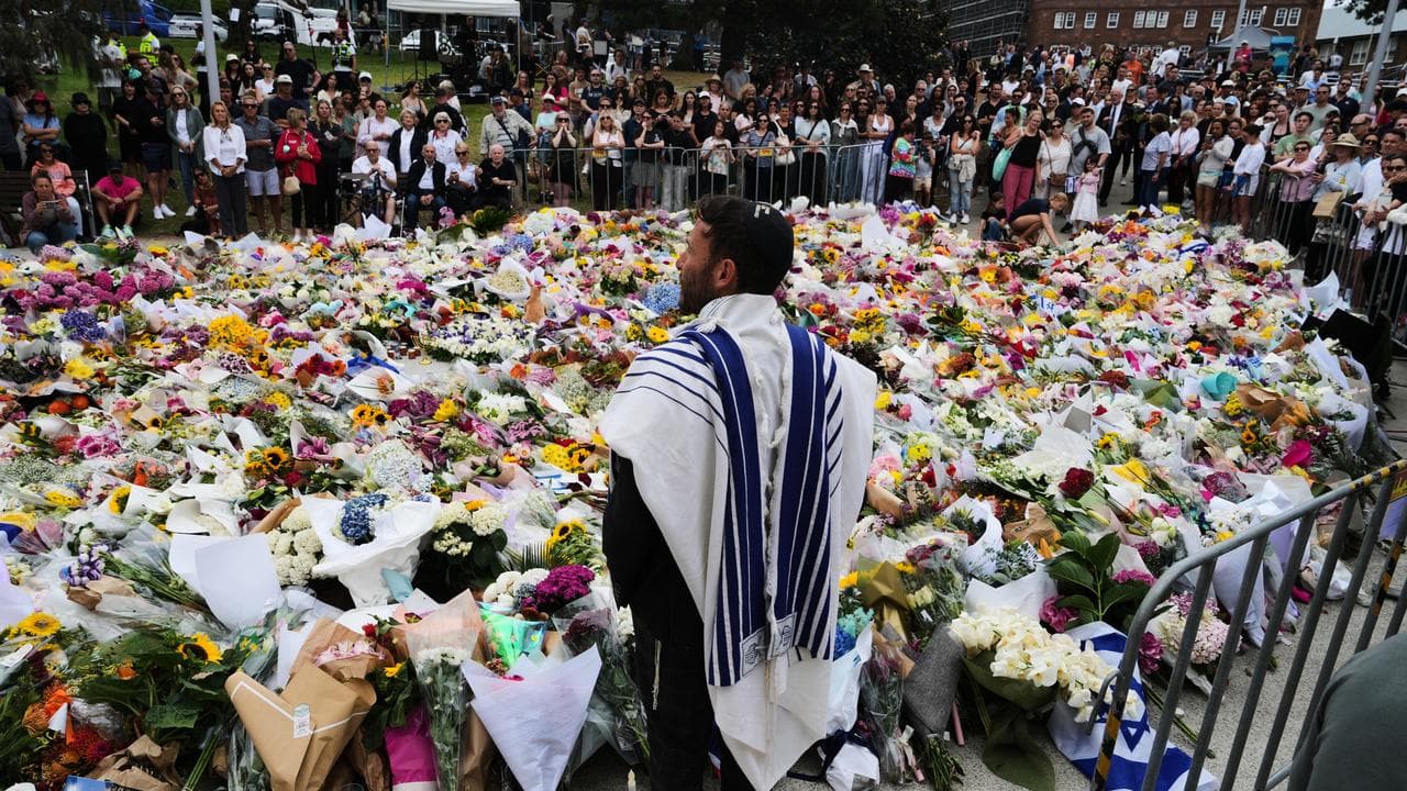 Flower memorial at Bondi
