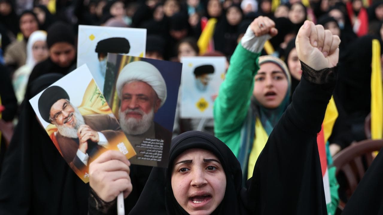 Hezbollah supporters in Beirut, Lebanon