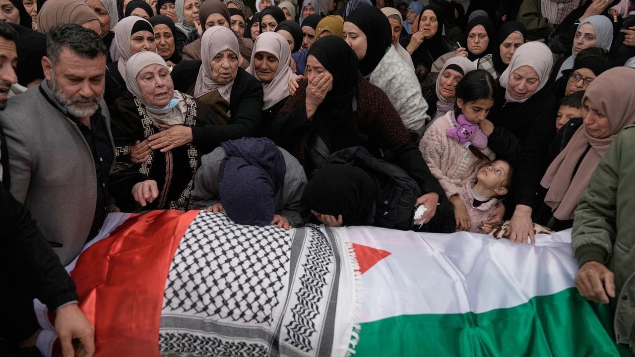 Funeral for a Palestinian family killed in the West Bank