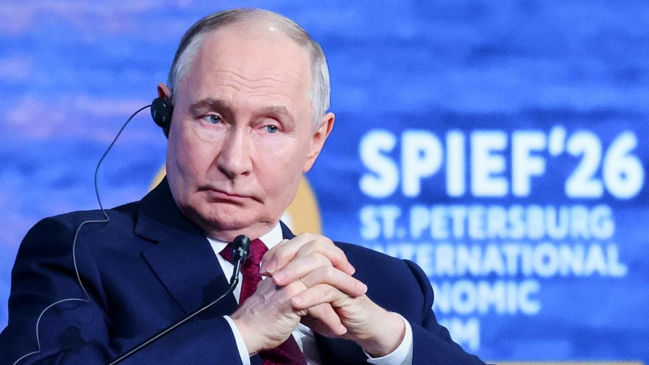 Russian President Vladimir Putin at a summit in St Petersburg