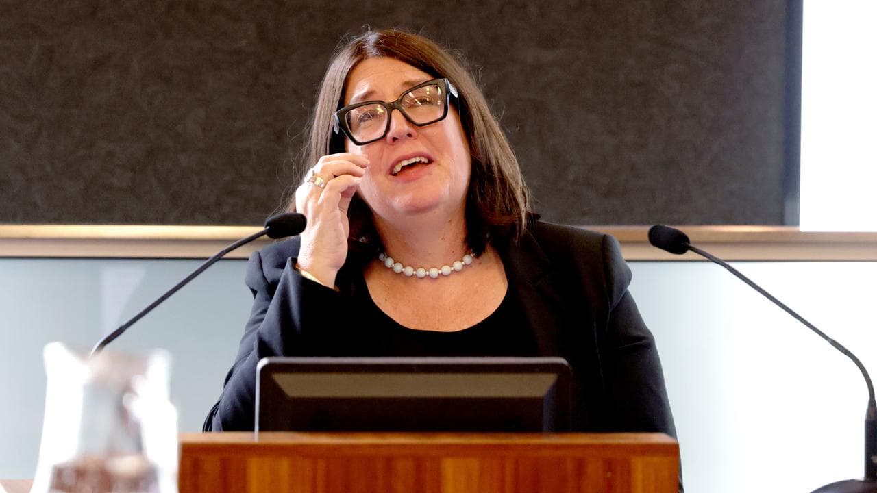 Andrea Fox speaks at the inquiry