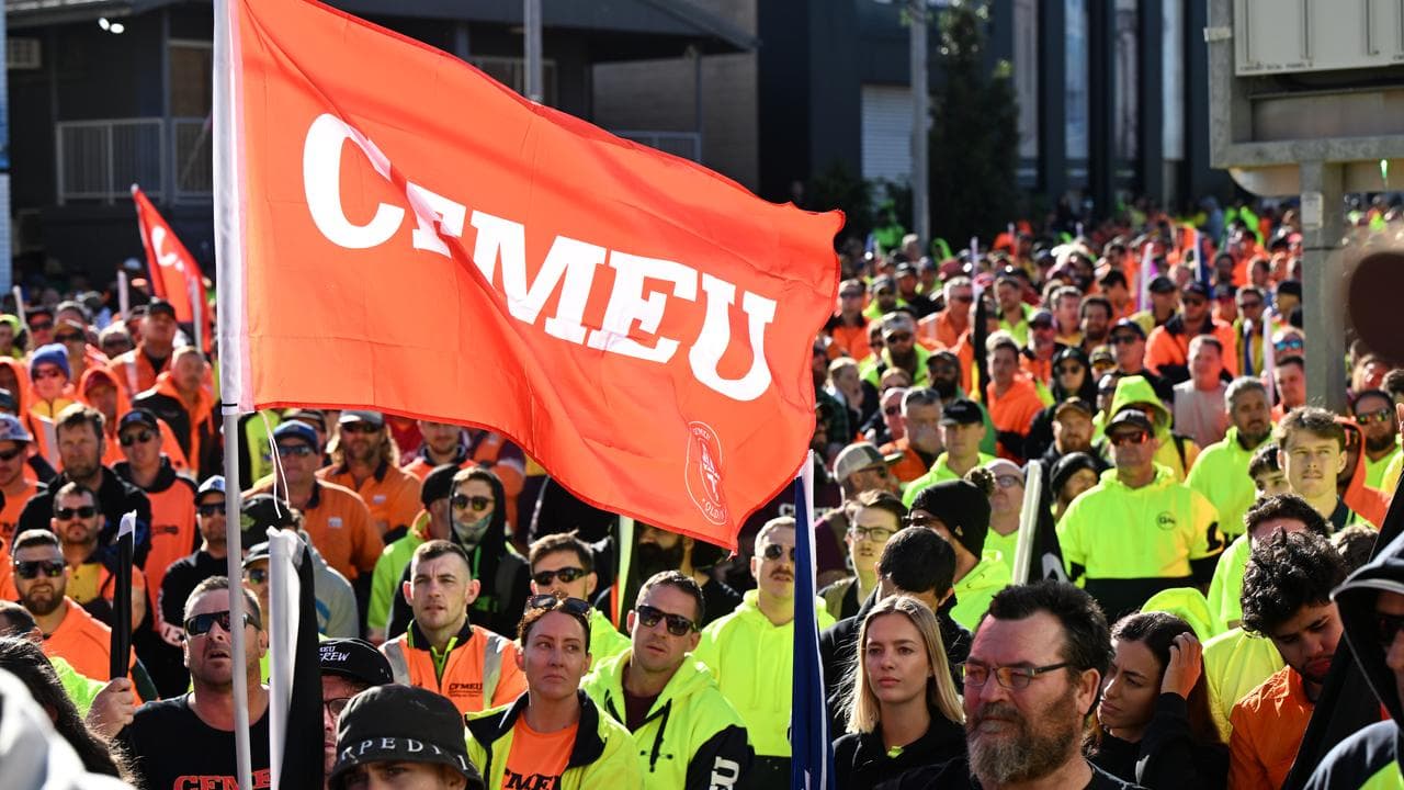 CFMEU supporters participate in a rally (file image)