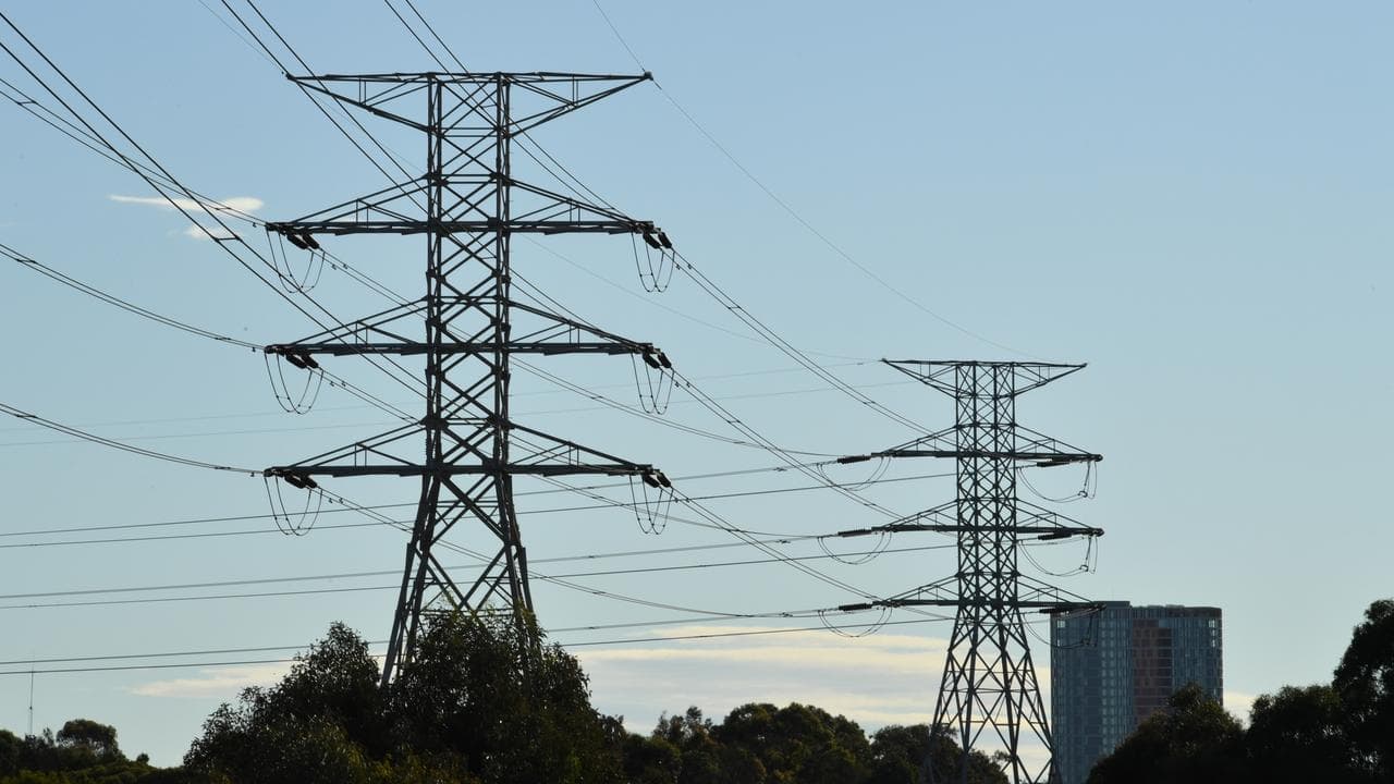 High voltage transmission lines are seen in Sydney.
