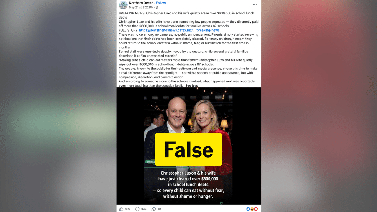 A screenshot of a Facebook post.