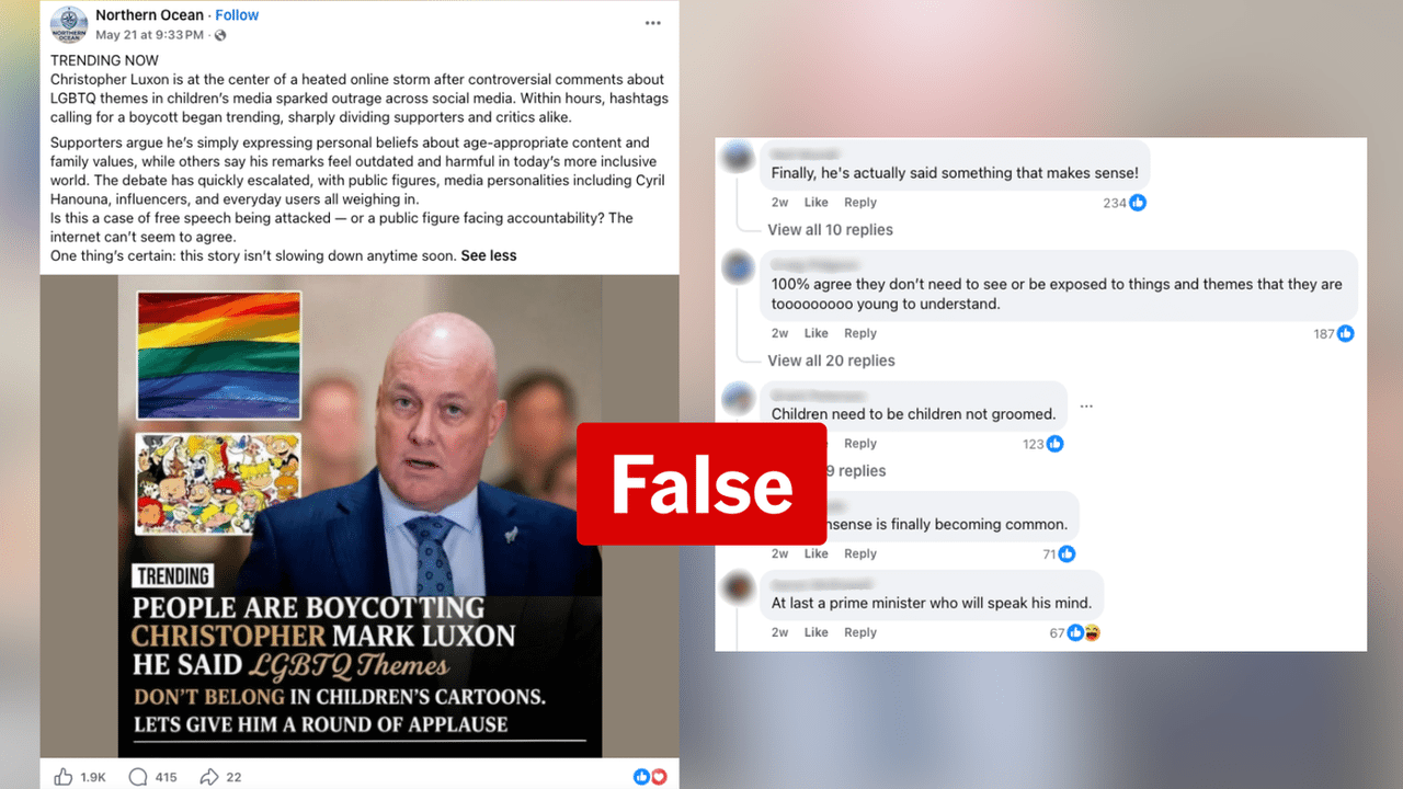A screenshot of a Facebook post.