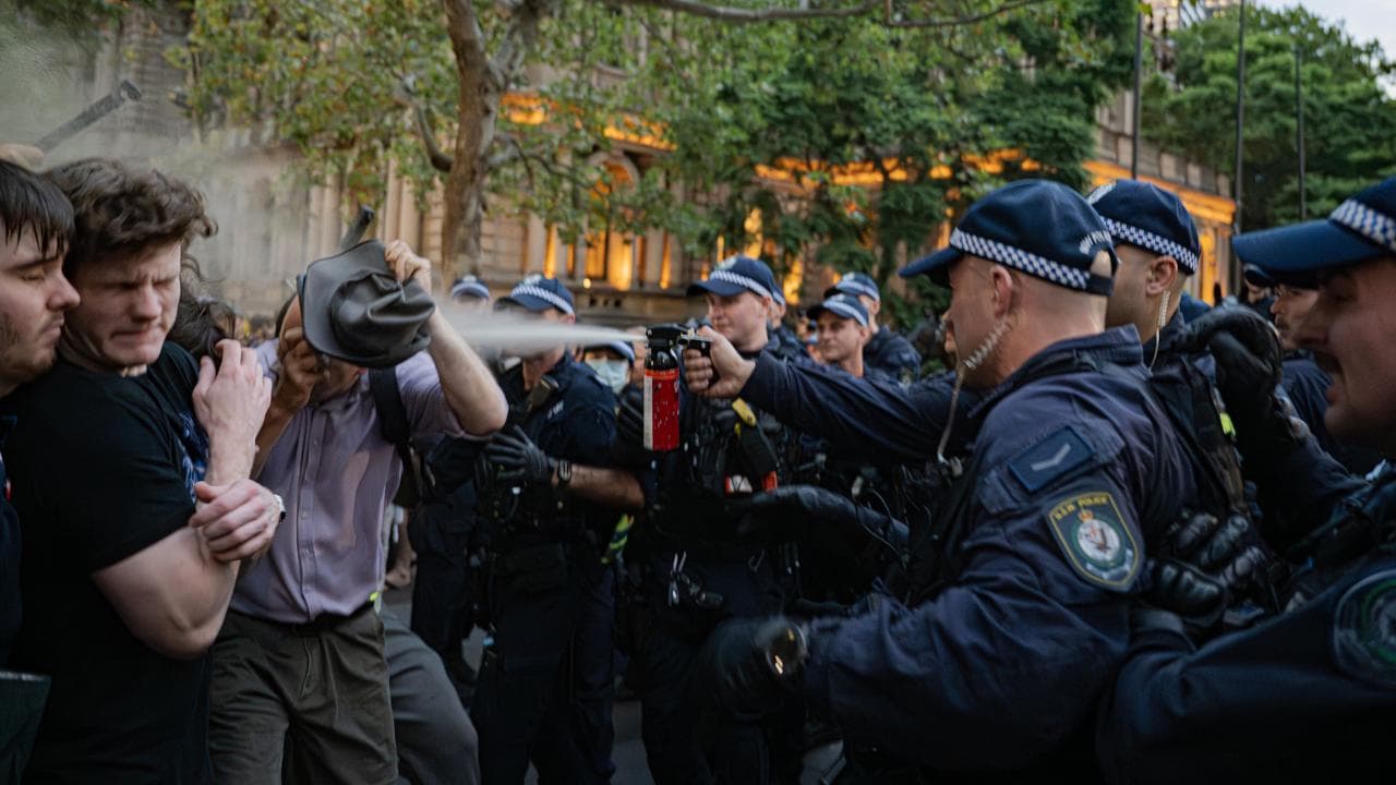 Protesters being pepper sprayed (file)