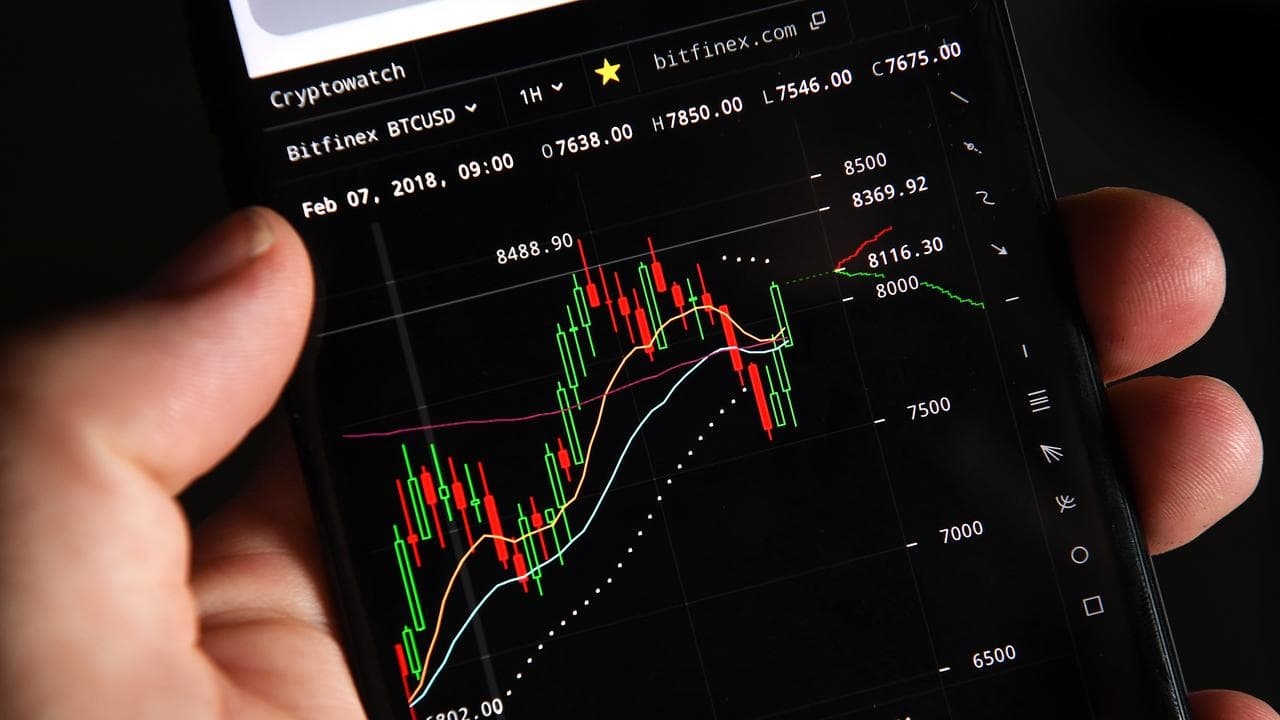 The cryptocurrency market displayed on a phone (file image)