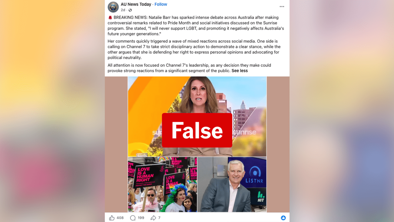 A screenshot of a Facebook post.
