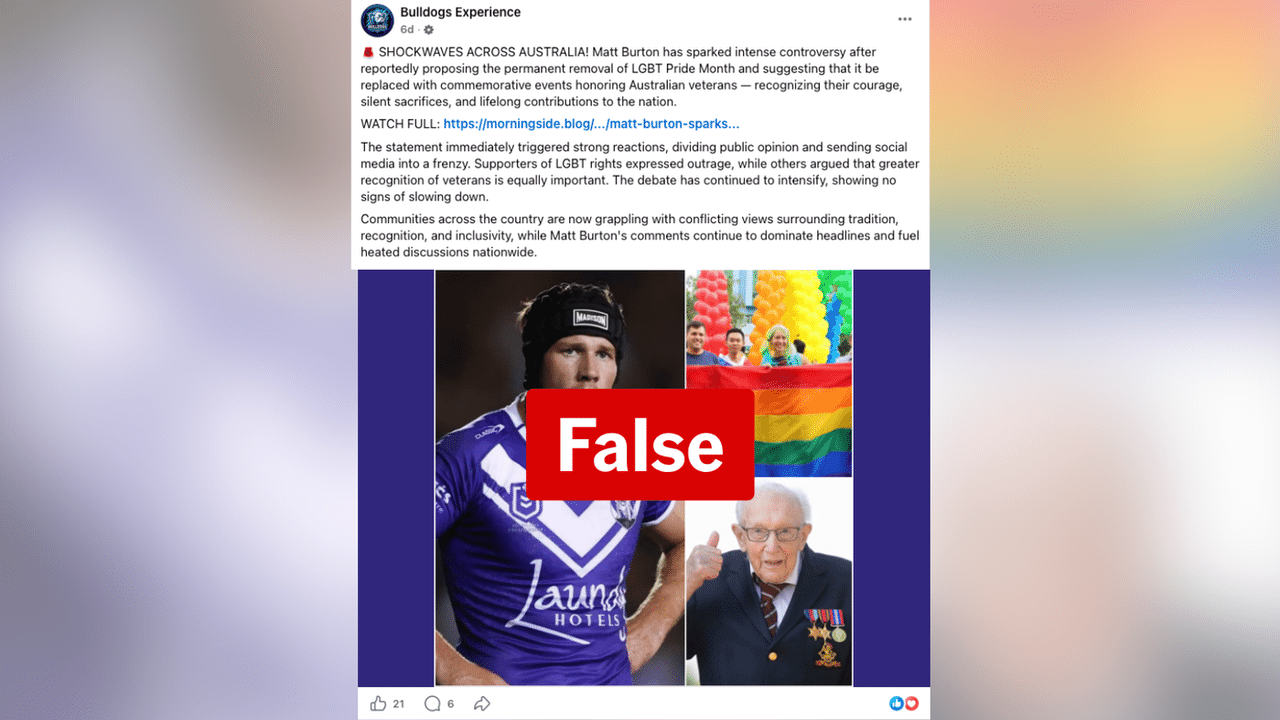 A screenshot of a Facebook post.