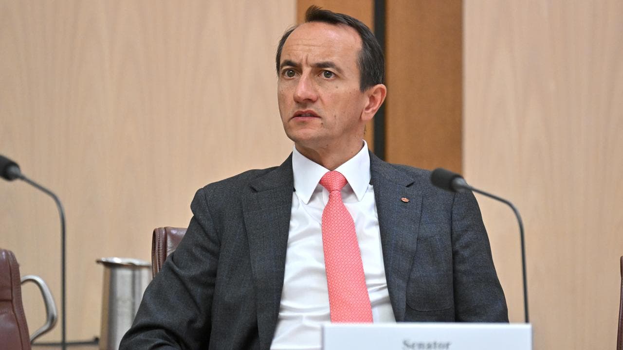 Liberal Senator Dave Sharma at a press conference.