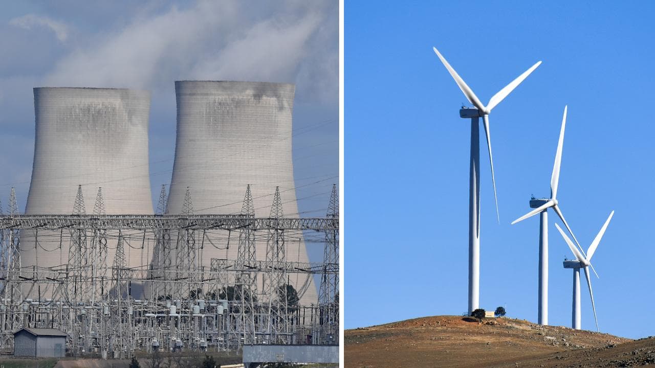 A power station and a wind farm (file images)