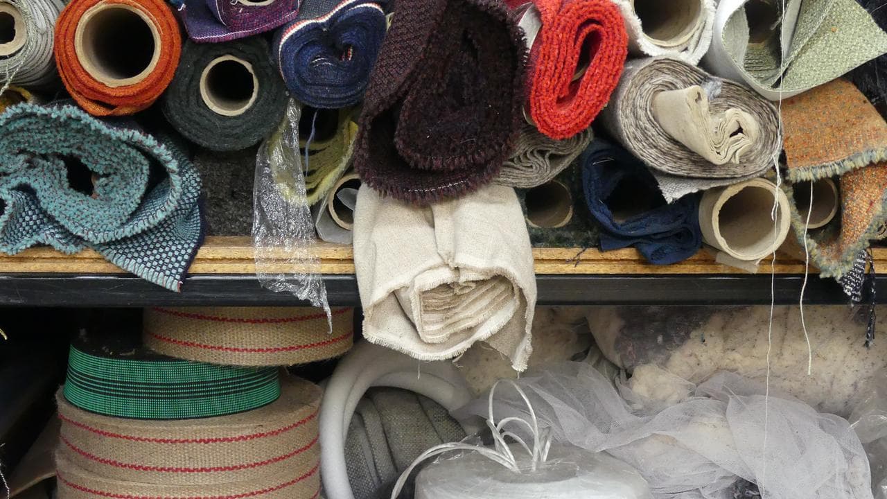 Rolls of fabric
