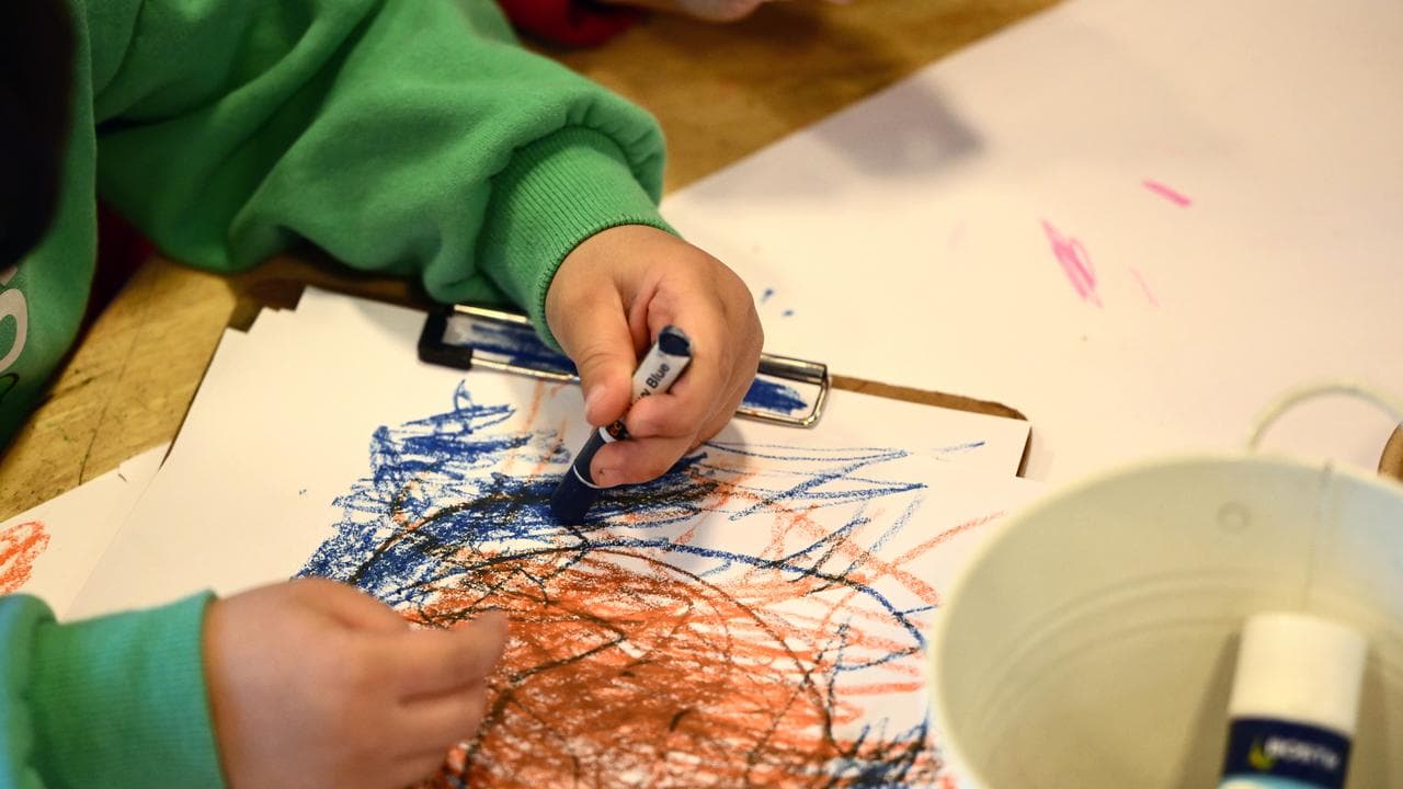 Children drawing at Connie Benn Early Learning Centre