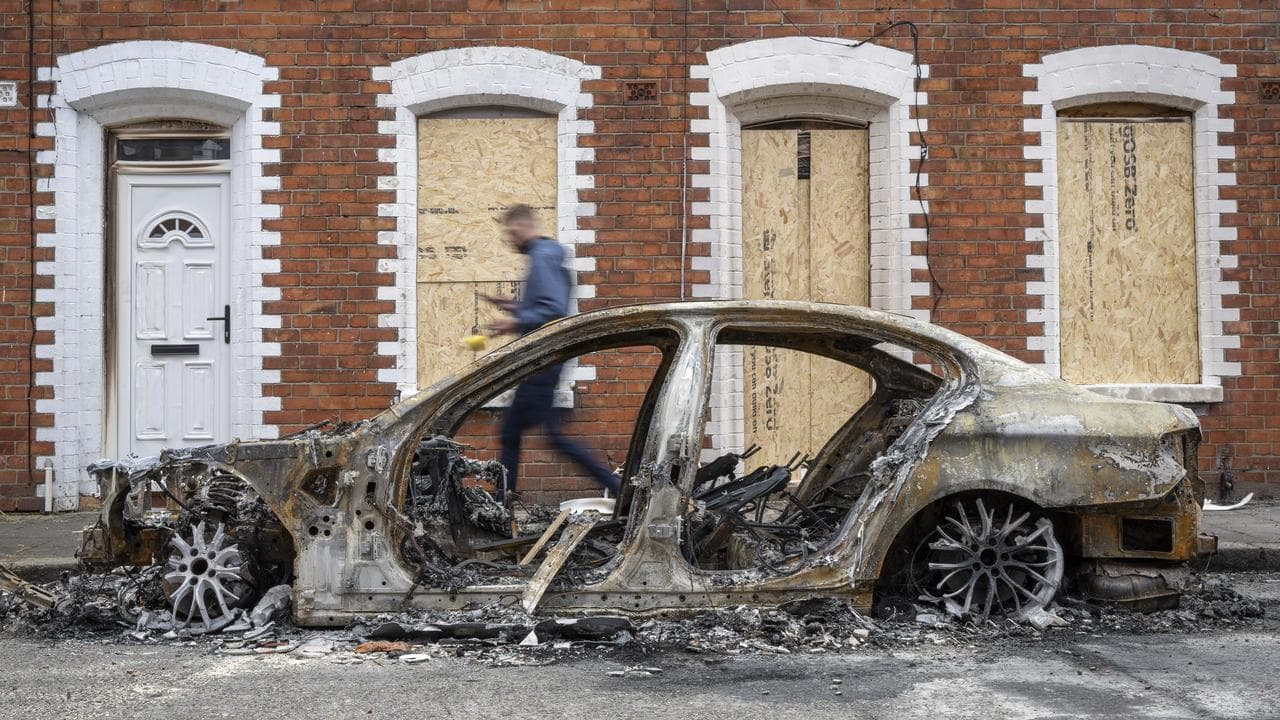 Cars and homes were damaged in the disorder