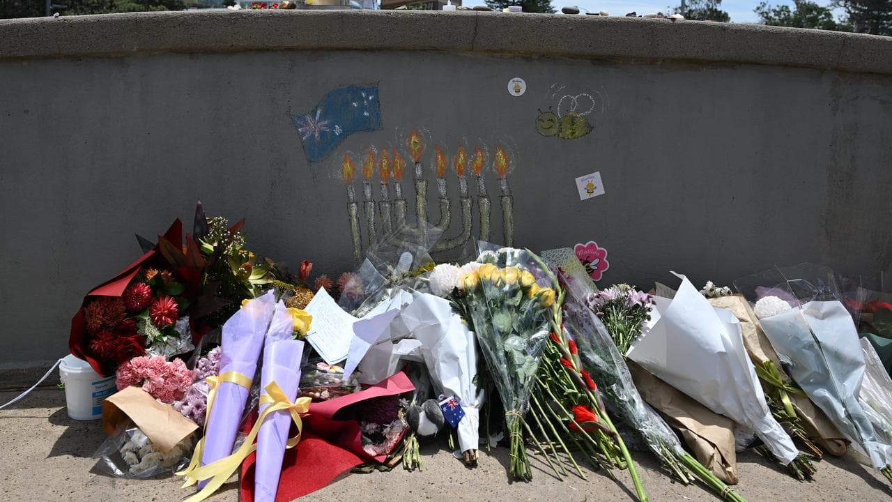 Tributes on the Bondi pedestrian bridge (file image)