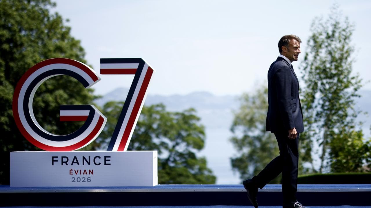 French President Emmanuel Macron at the G7 summit