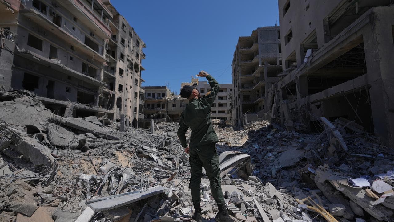 Buildings damaged in Israeli strikes in the city of Tyre, Lebanon