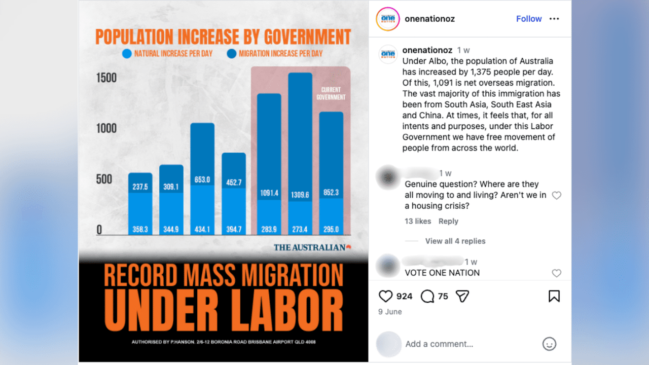 A screenshot of an Instagram post.