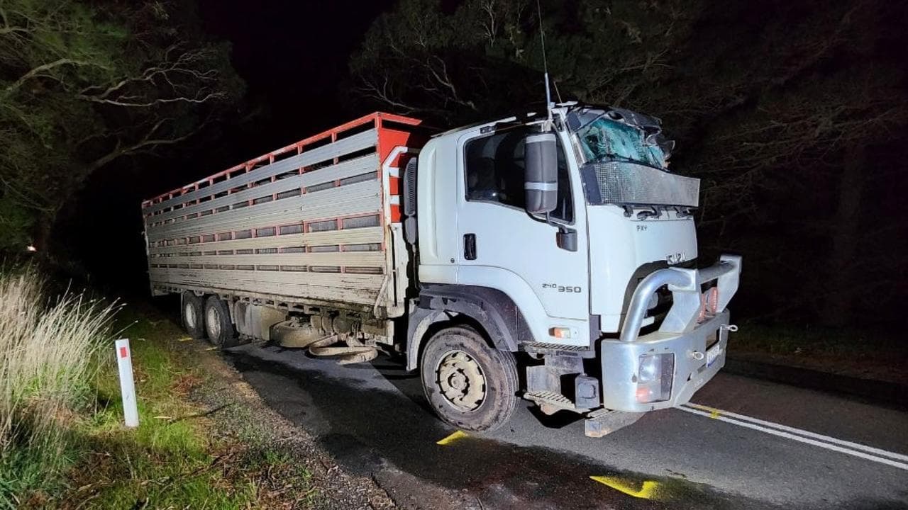 Tony Modra's damaged truck.