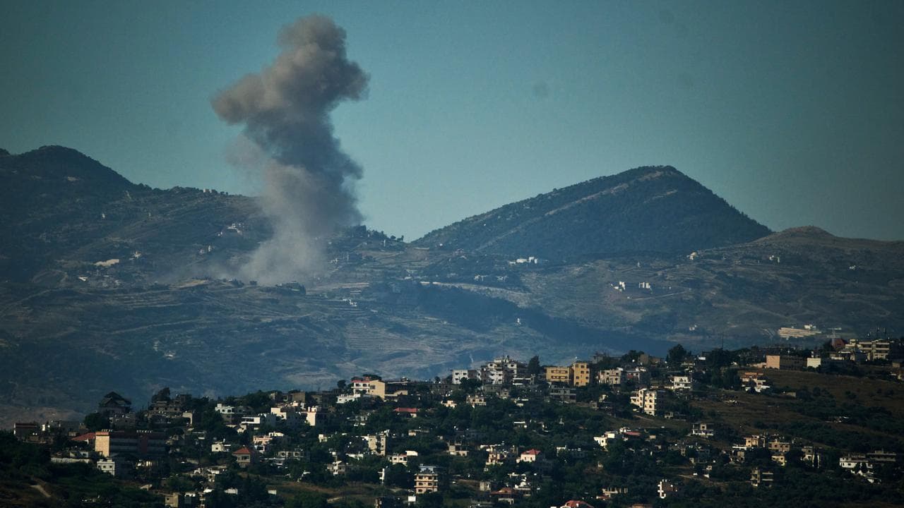 Smoke after an Israeli military strike in southern Lebanon