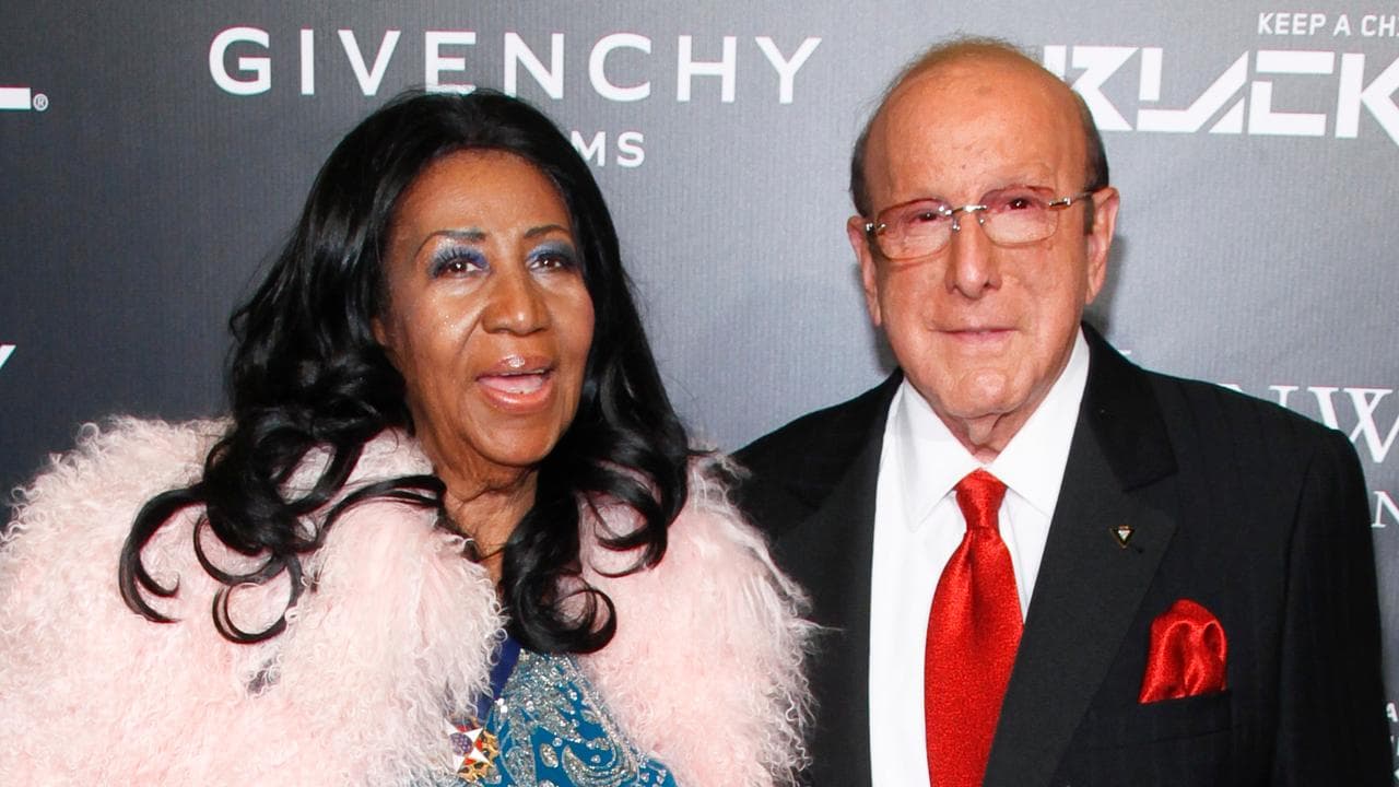 - Aretha Franklin, left, and Clive Davis